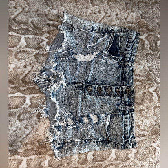 Indigo Rein Denim Distressed Shorts - Picture 1 of 3